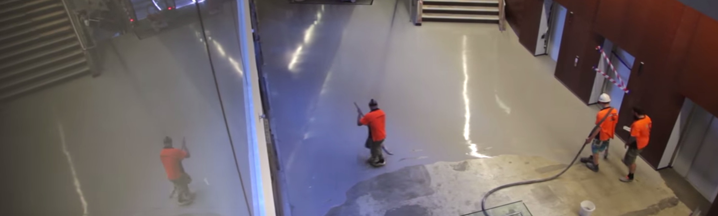 Preparing installation of a polished concrete floor