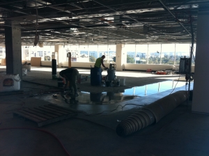 Installing a polished concrete floor