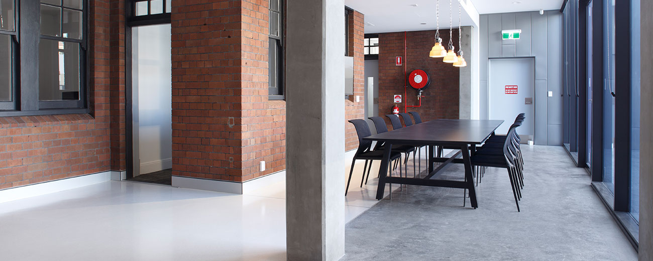 polished concrete flooring Pyrmont Fire Station