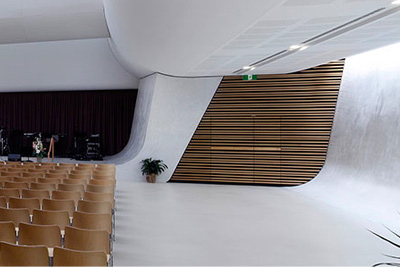 polished interior cement walls and floors st barnabas church