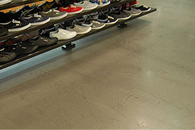 rapid cure cement floors retail store